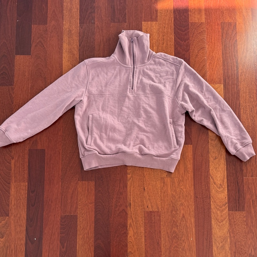 Women's Mauve Quarter-Zip Sweater